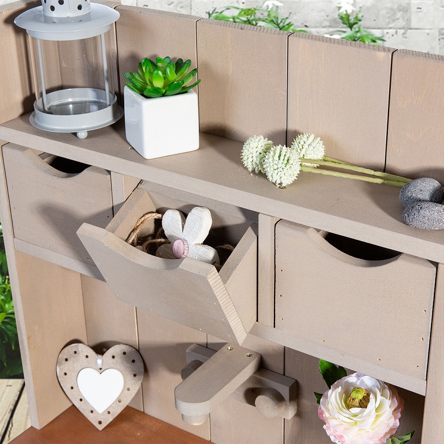 MUDDY BUDDY® Holz-Matschküche Explorer warmgrau 