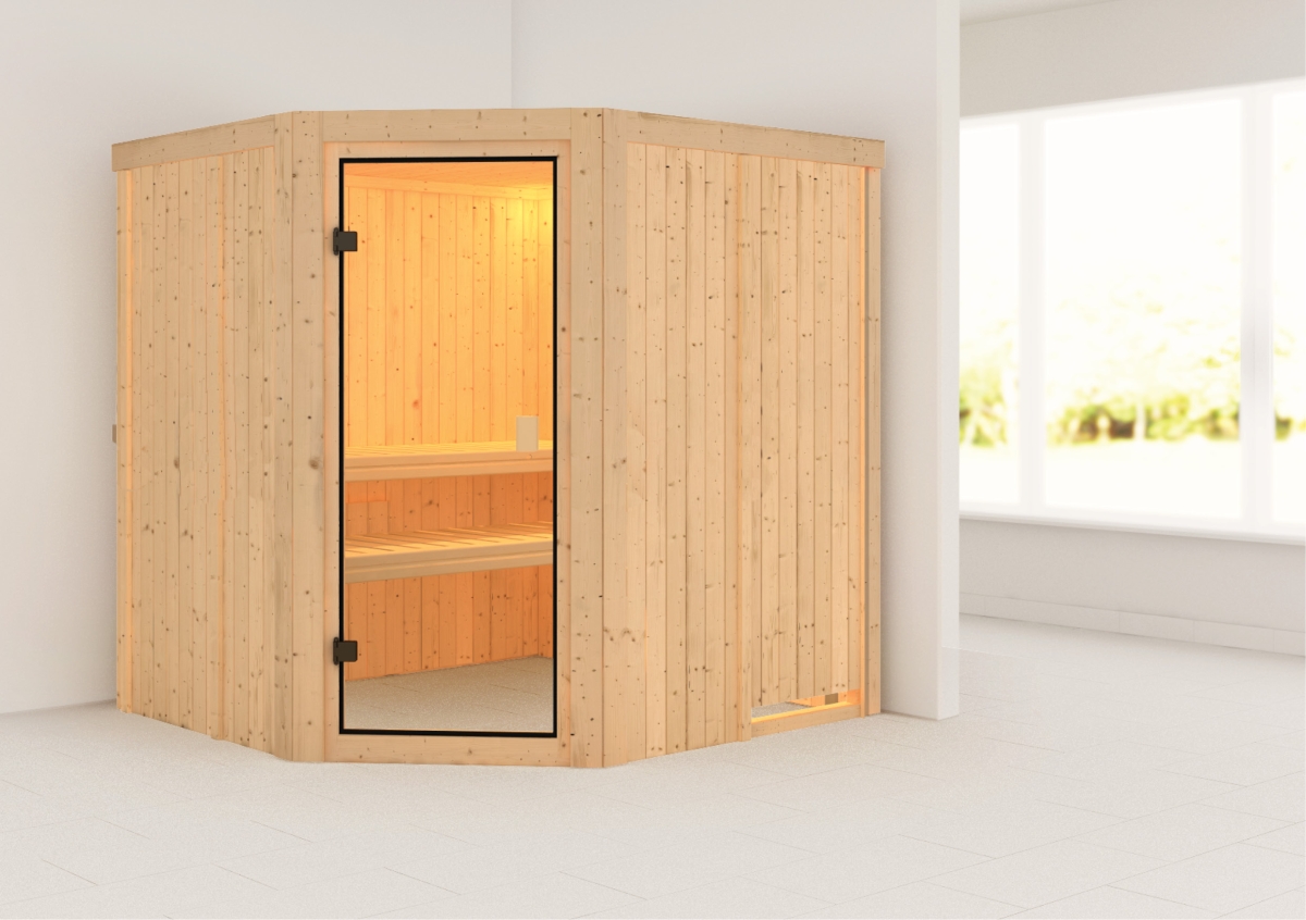 Karibu Sauna Bodo - 196 x 178 cm, 68 mm WOODfeeling, ohne Ofen