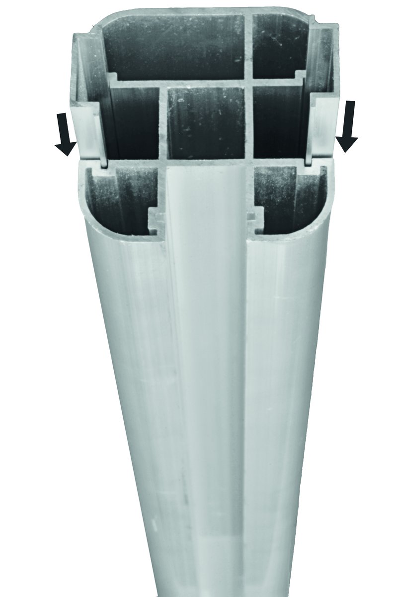 DALU Aluminium-Pfosten 240 cm für Steckzaun, zum Einbetonieren, inkl. Kappe