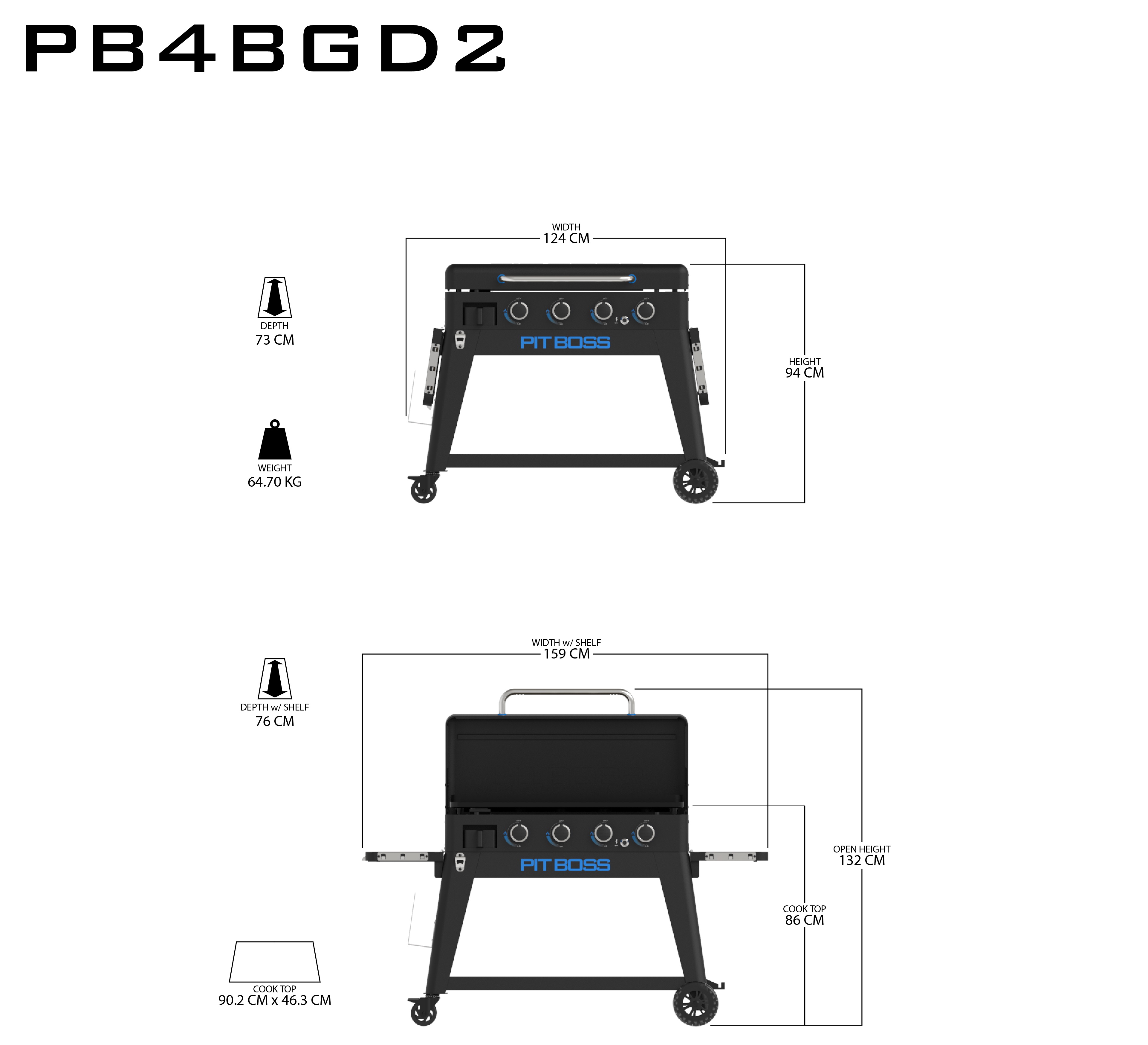 Pit Boss Ultimate 4 Plancha, Gasgrill, Griddle