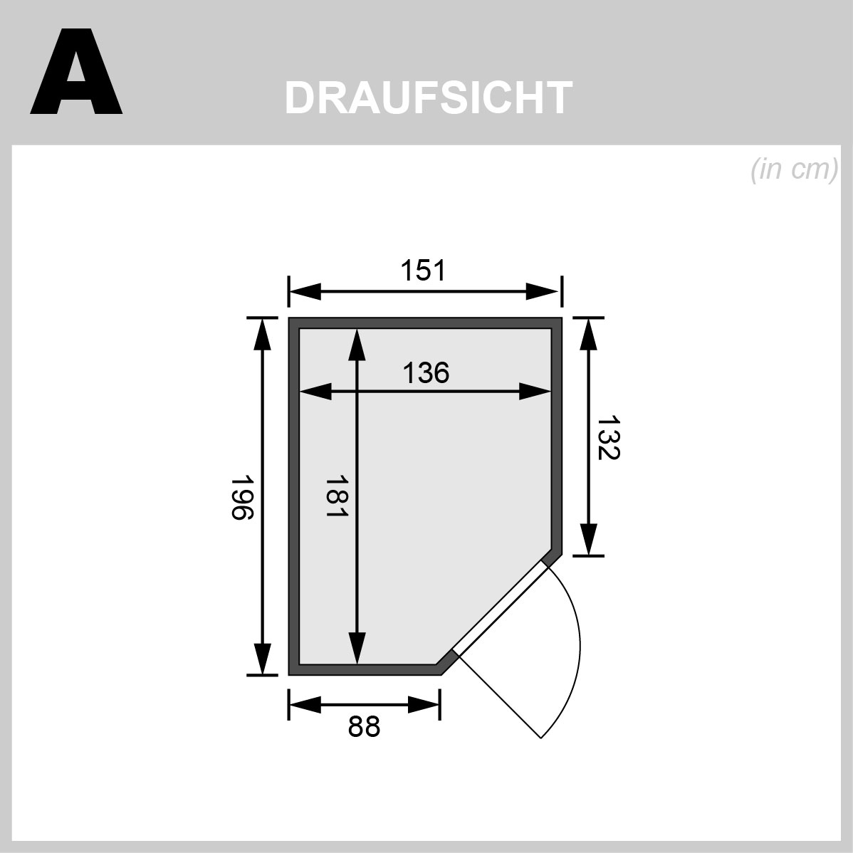 Karibu Sauna Lavea - 151x196 cm, 68 mm Rundbogensauna, ohne Ofen