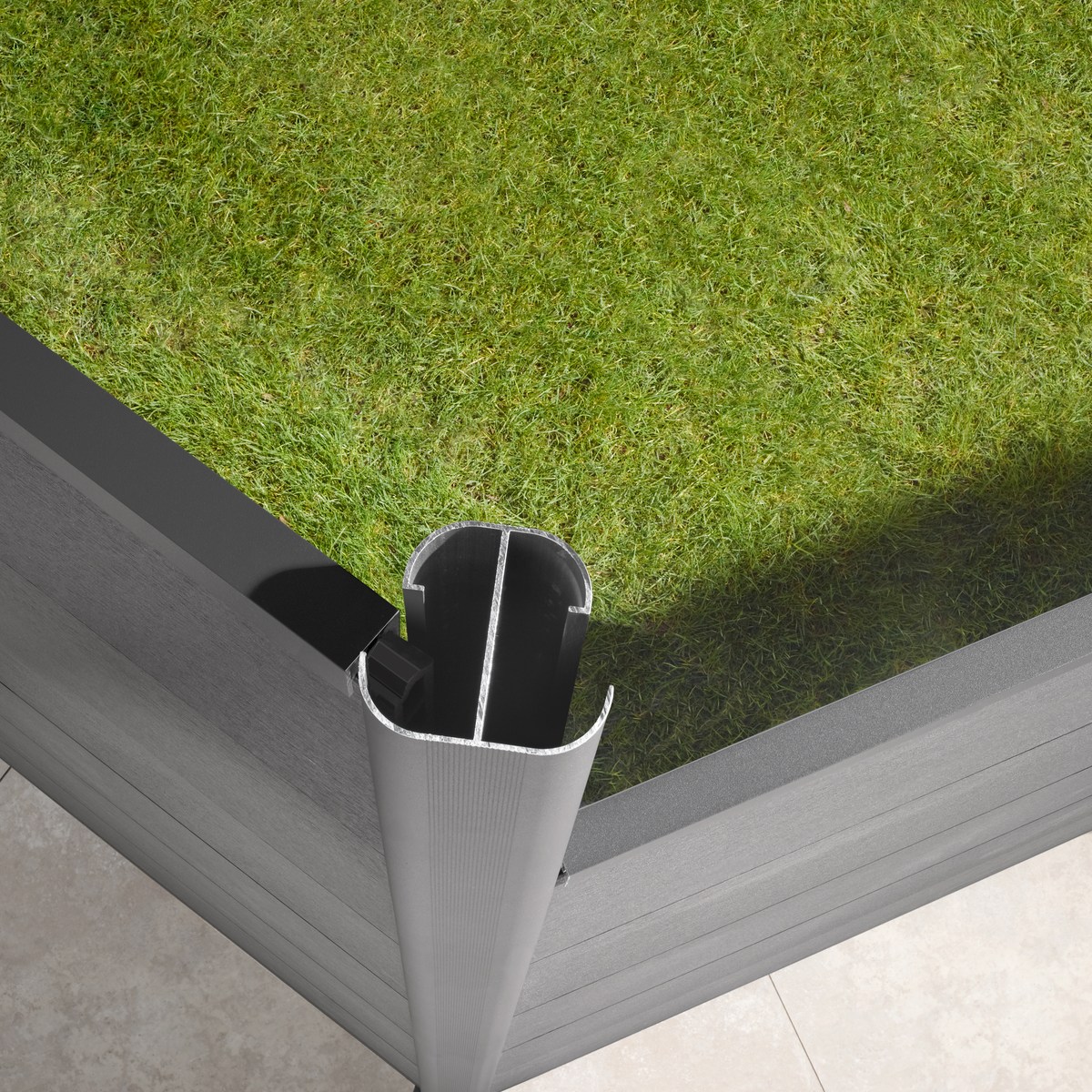 SYSTEM Eckpfosten BASIC anthrazit 150 cm für Erdverbau