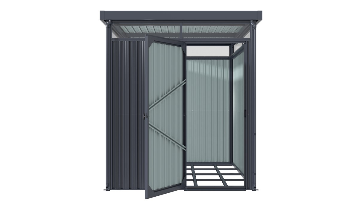 Metall-Gerätehaus Rheinfelden 78, anthrazit matt, von Pergart