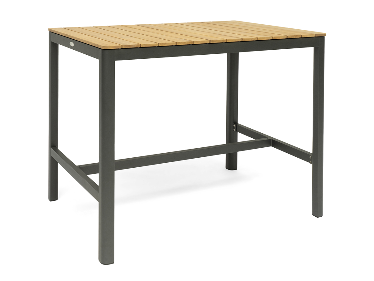 Ekeryd Bartisch 90x140 cm Alu charcoal/Teak, Höhe 107 m