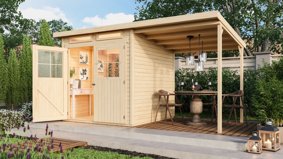Gartenhaus Glücksburg 3 - 213x217 cm, 19 mm Holz, Karibu