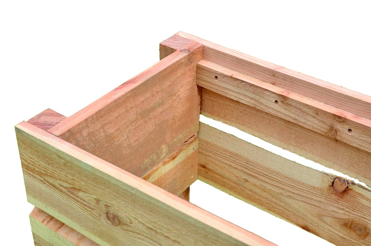 Holz-Hochbeet VIBORG Lärche sägerau, 108x36x80 cm von T&J