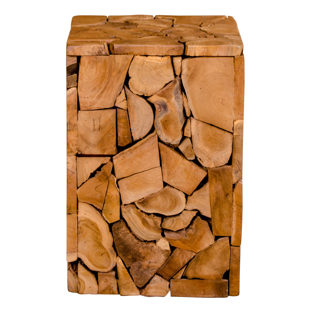 Mosaic Hocker 29 x 29 x 45,5 cm, Teakholz