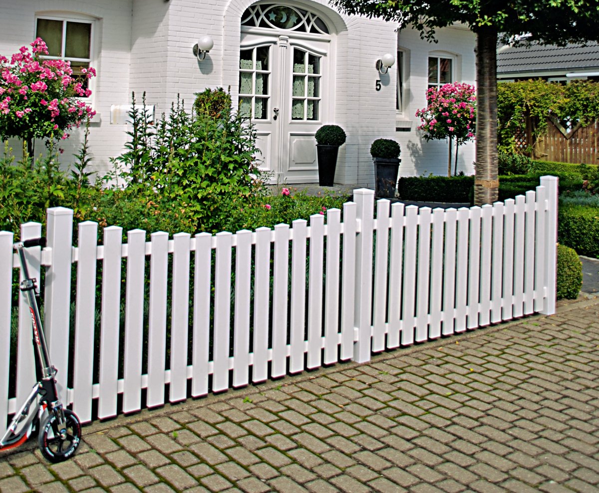 LIGHTLINE Bogen-Vorgartenzaun Kunststoff weiß, Breite 180 cm