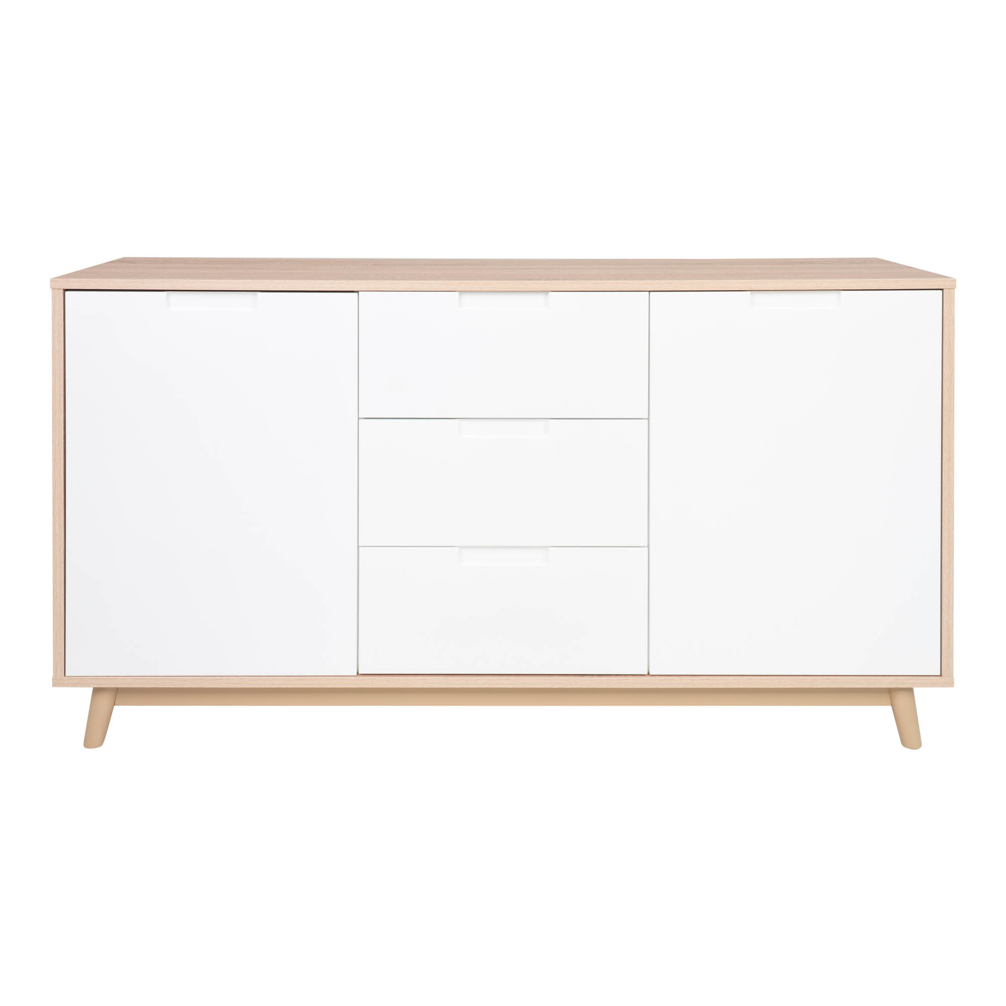 Sideboard - Copenhagen, weiß und naturfarbe