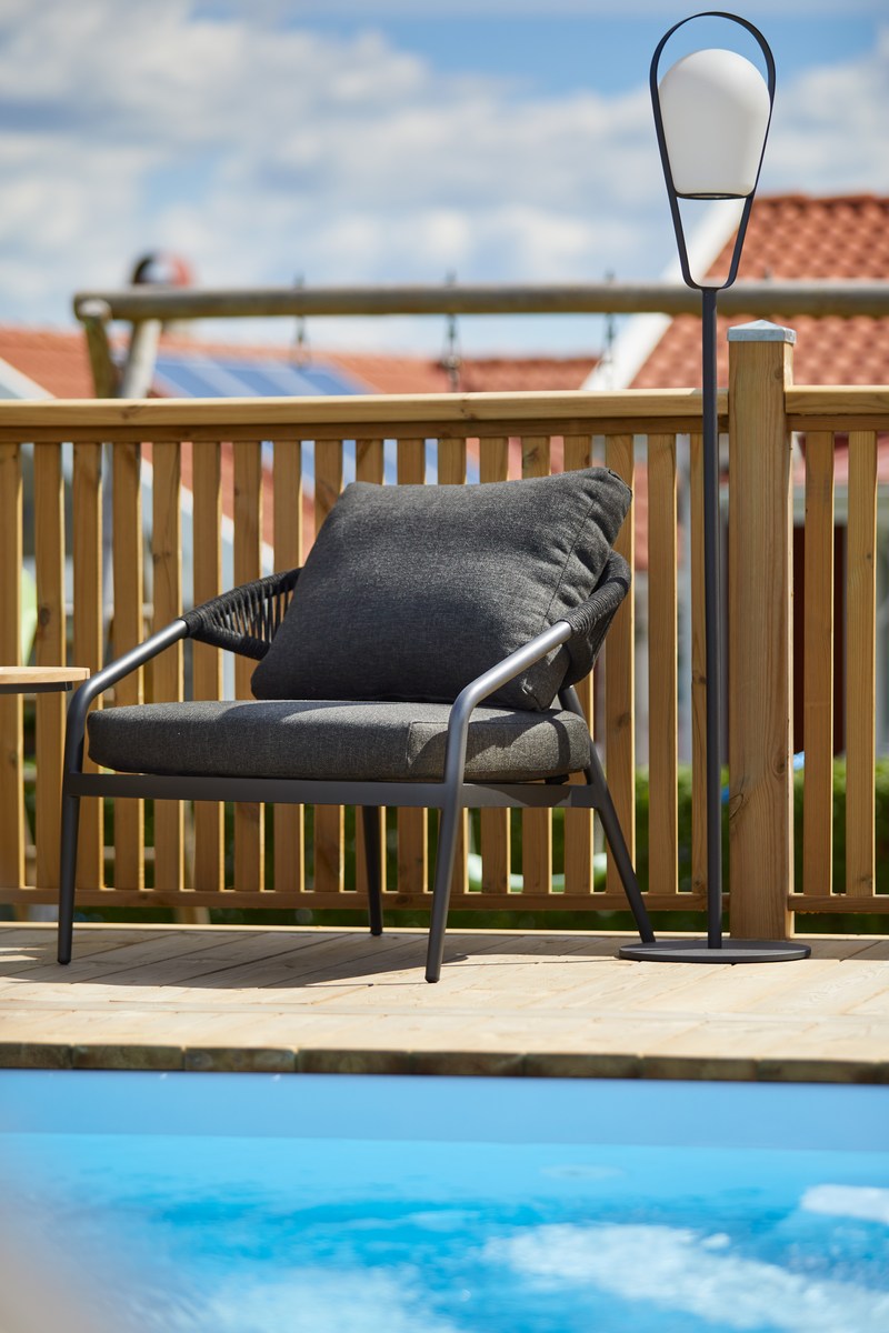 Ekeryd Loungesessel 2er-Set, Alu charcoal inkl. Polsterkissen