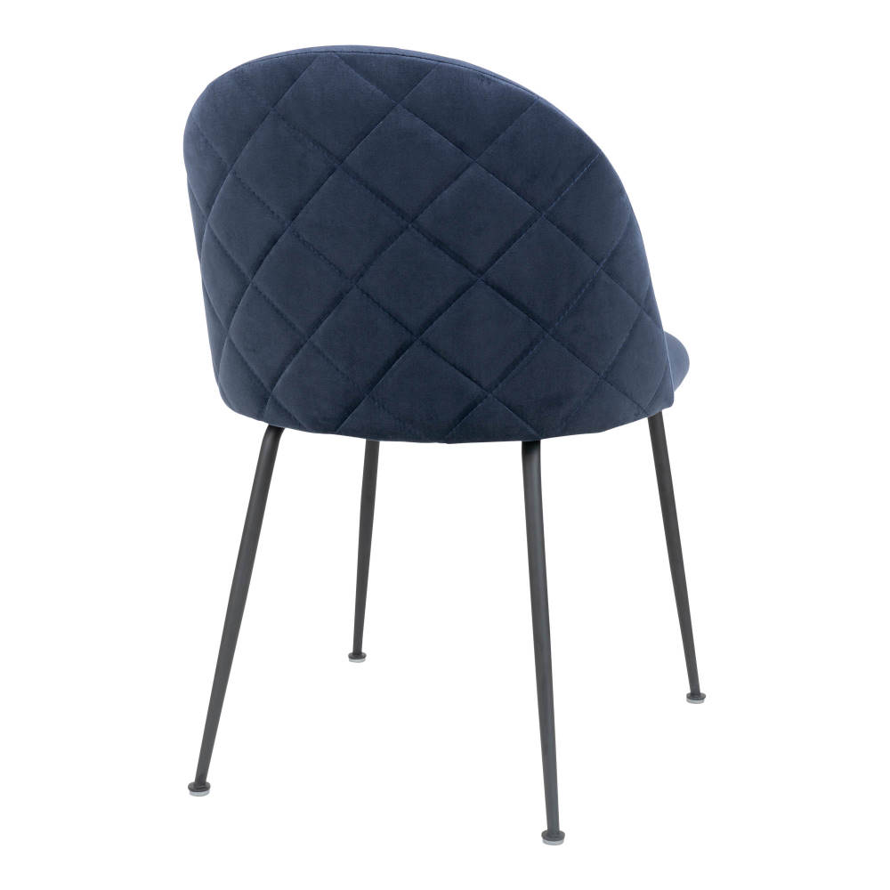 Esszimmerstuhl Samt - Genf, blau/schwarz