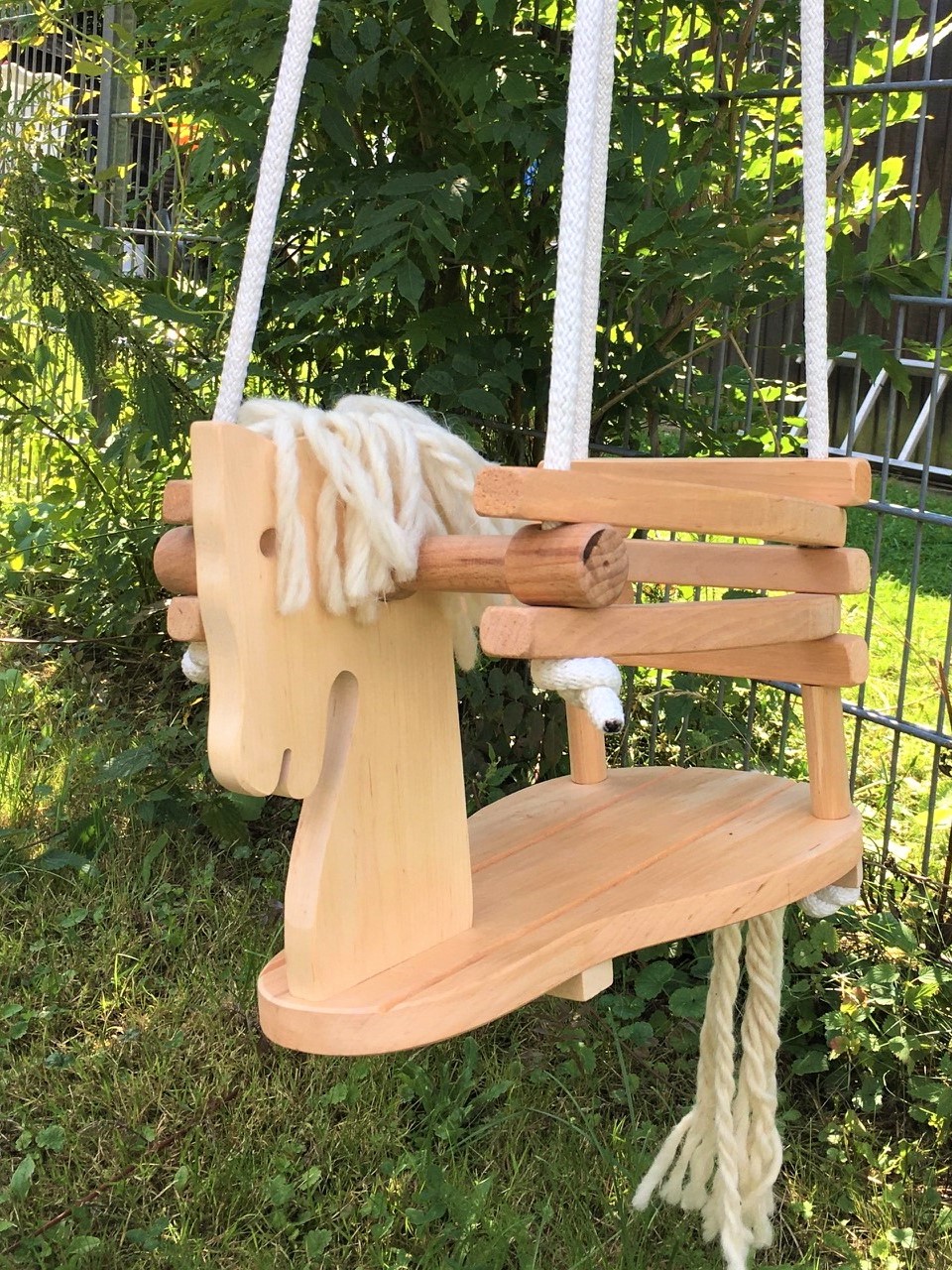 Baby Pferdeschaukel aus Erlenholz