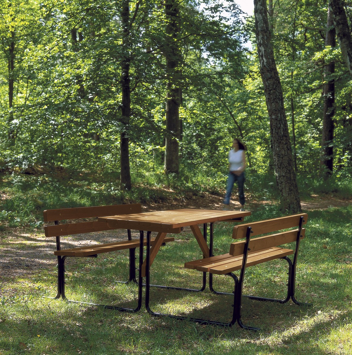 Picnic Picknickgarnitur FSC-Holz zimt/Stahlrohr schwarz