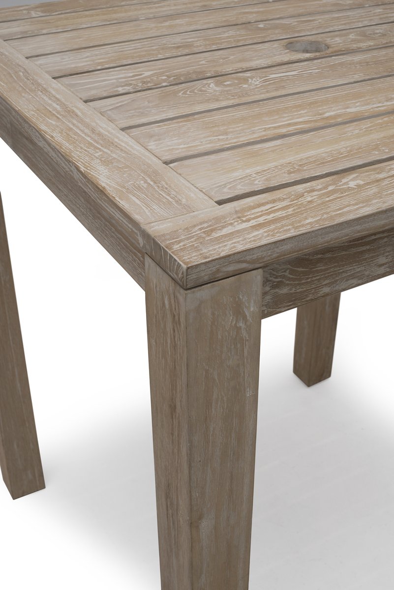 Wellington Bartisch Teak whitewashed, 90 x 90 x 106 cm