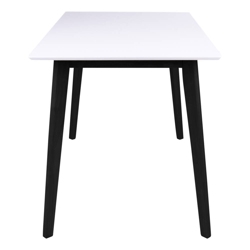 Rechteckiger Esstisch - Vojens, weiß und schwarz 120x70x75 cm