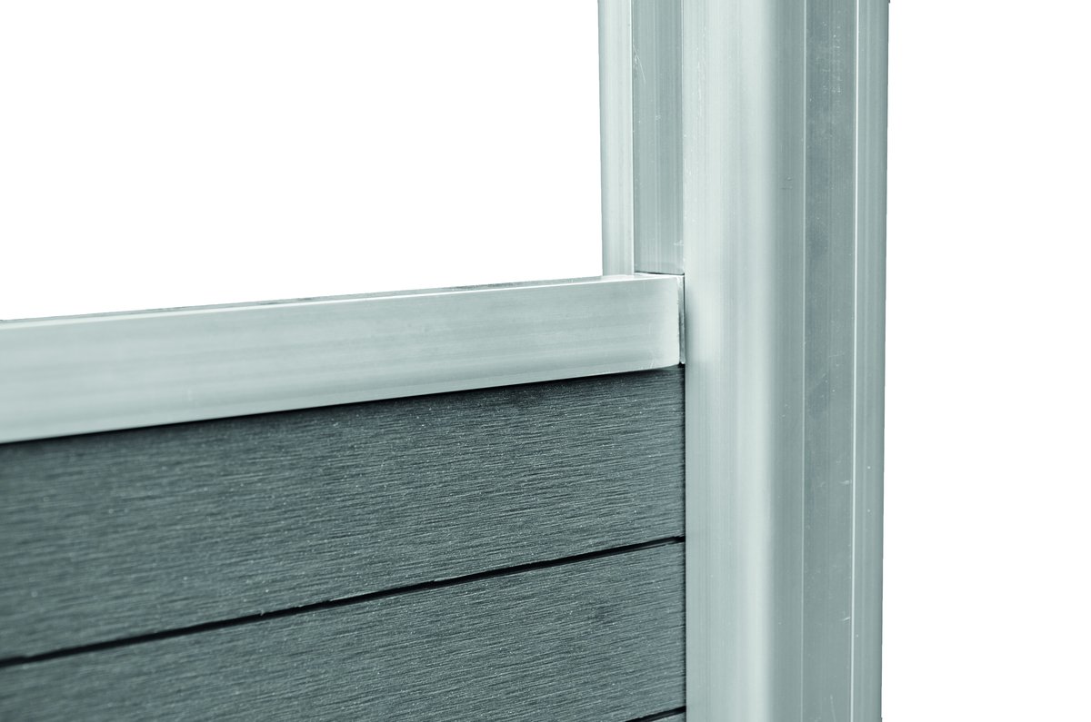 DALU Leisten-Set für WPC-Steckzaun, Aluminium silber