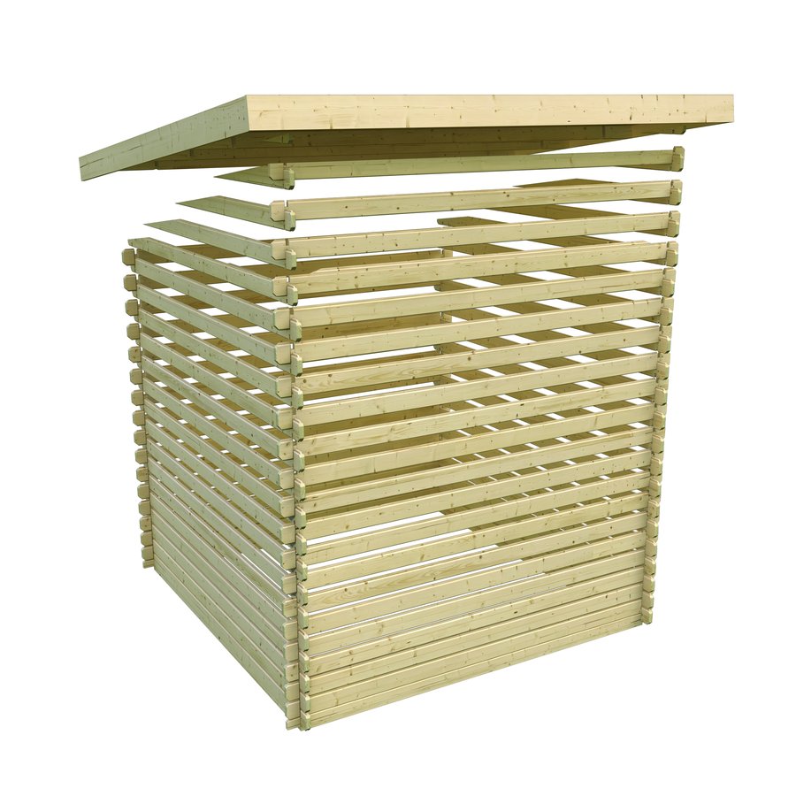 Blockbohlengartenhaus Trittau 6 - 372x372 cm, 38 mm naturbelassen, Karibu