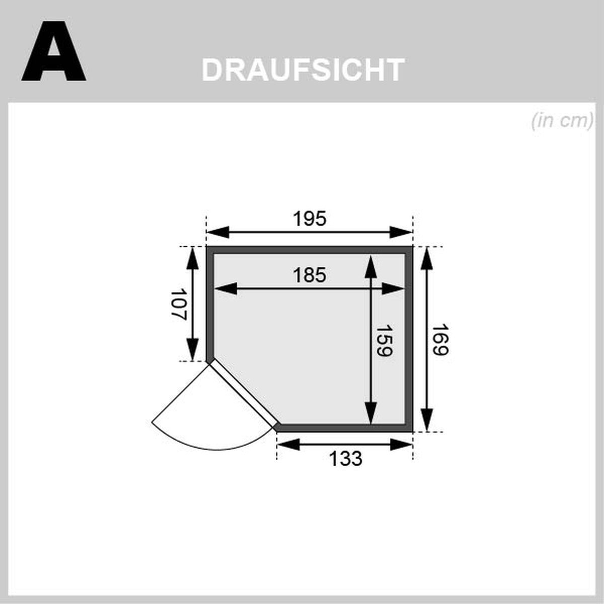 Karibu Sauna Elea - 195 x 169 cm, 38 mm WOODfeeling, ohne Kranz|ohne Ofen