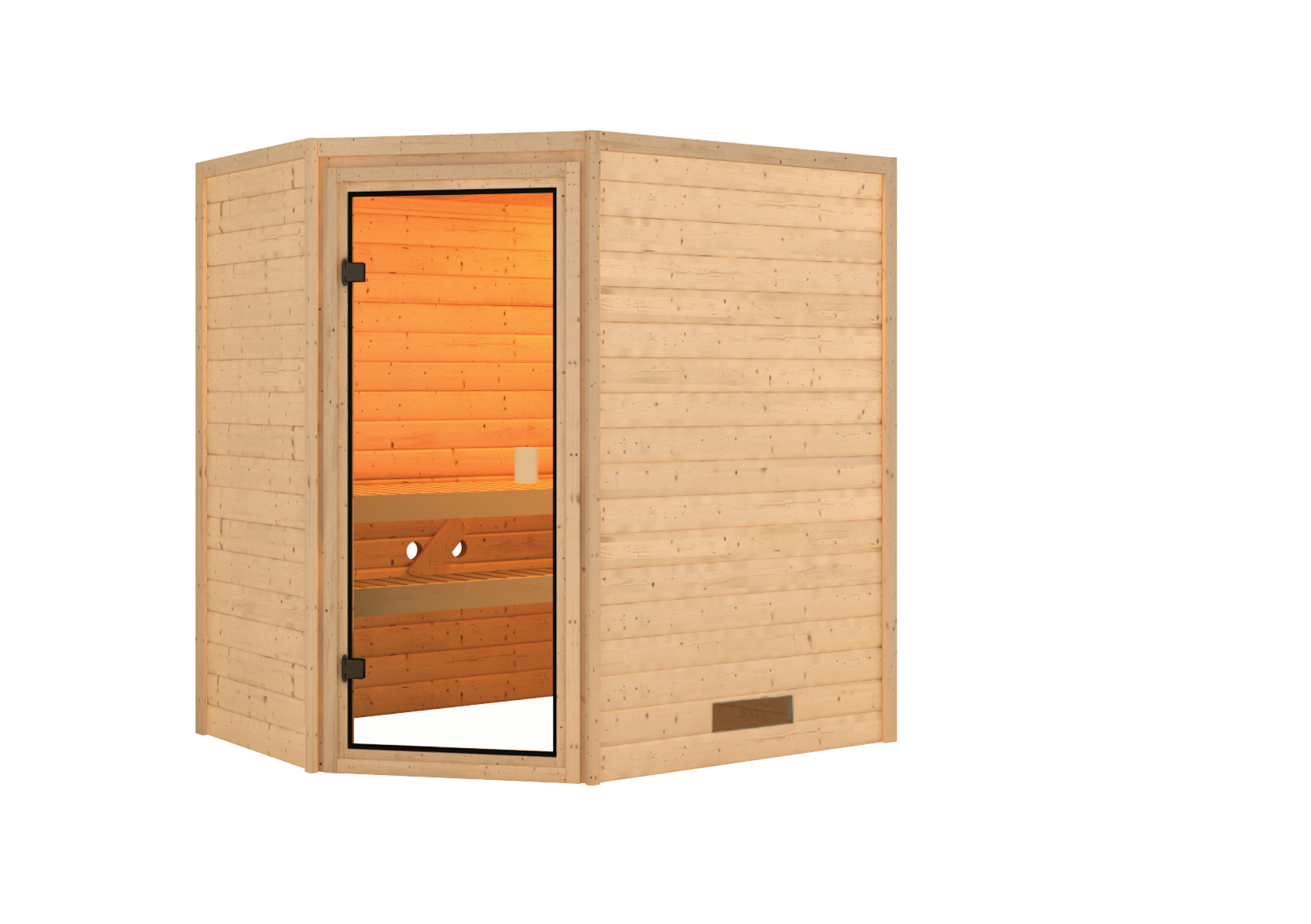 Aktionssauna Kemi 1 mit Eckeinstieg - 196x146 cm|ohne Ofen