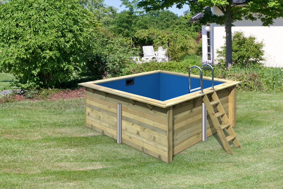 Karibu Rechteckpool-Set 1 mit Filter, 353x320 cm, Holz kdi, Grundkorpus
