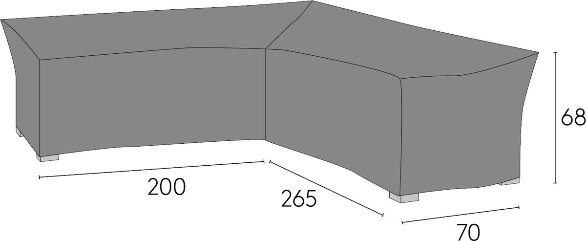 Schutzhülle für Lounge-Gruppe, 200/70x265/70x68 cm, Polyester/PU grau