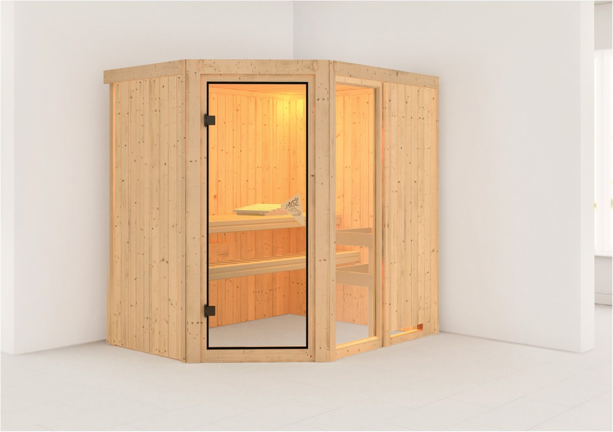 Aktionssauna Varberg "Premium" 1 - 196x151 cm, 68 mm Systemsauna | ohne Ofen