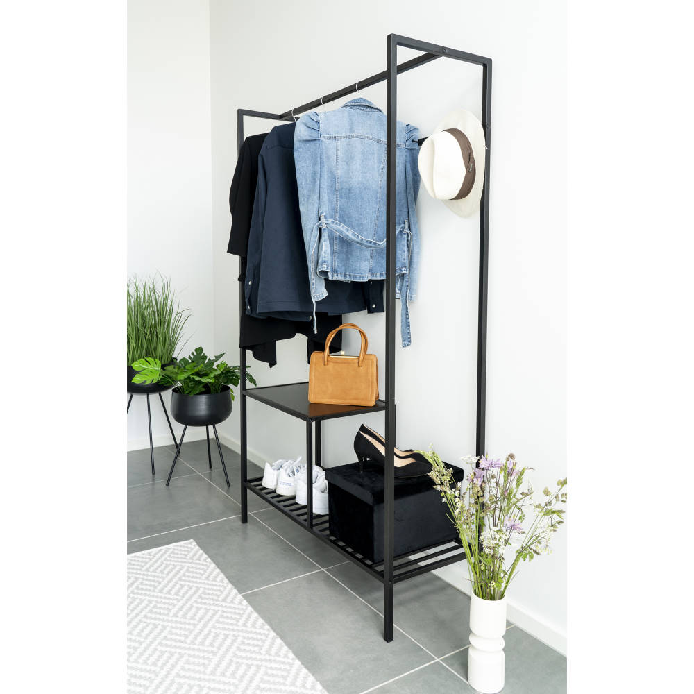 Garderobe - Vita, schwarz 38x100x170 cm