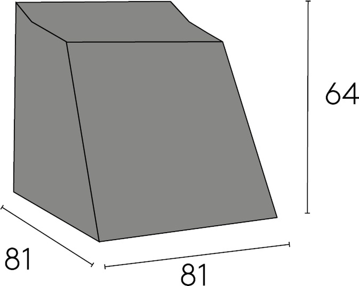 Schutzhülle für Oxelunda Eckmodul, 81x81x64 cm, Polyester schwarz