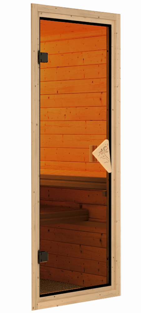 Aktionssauna Varberg "Premium" 1 - 196x151 cm, 68 mm Systemsauna | Set-Ofen 2
