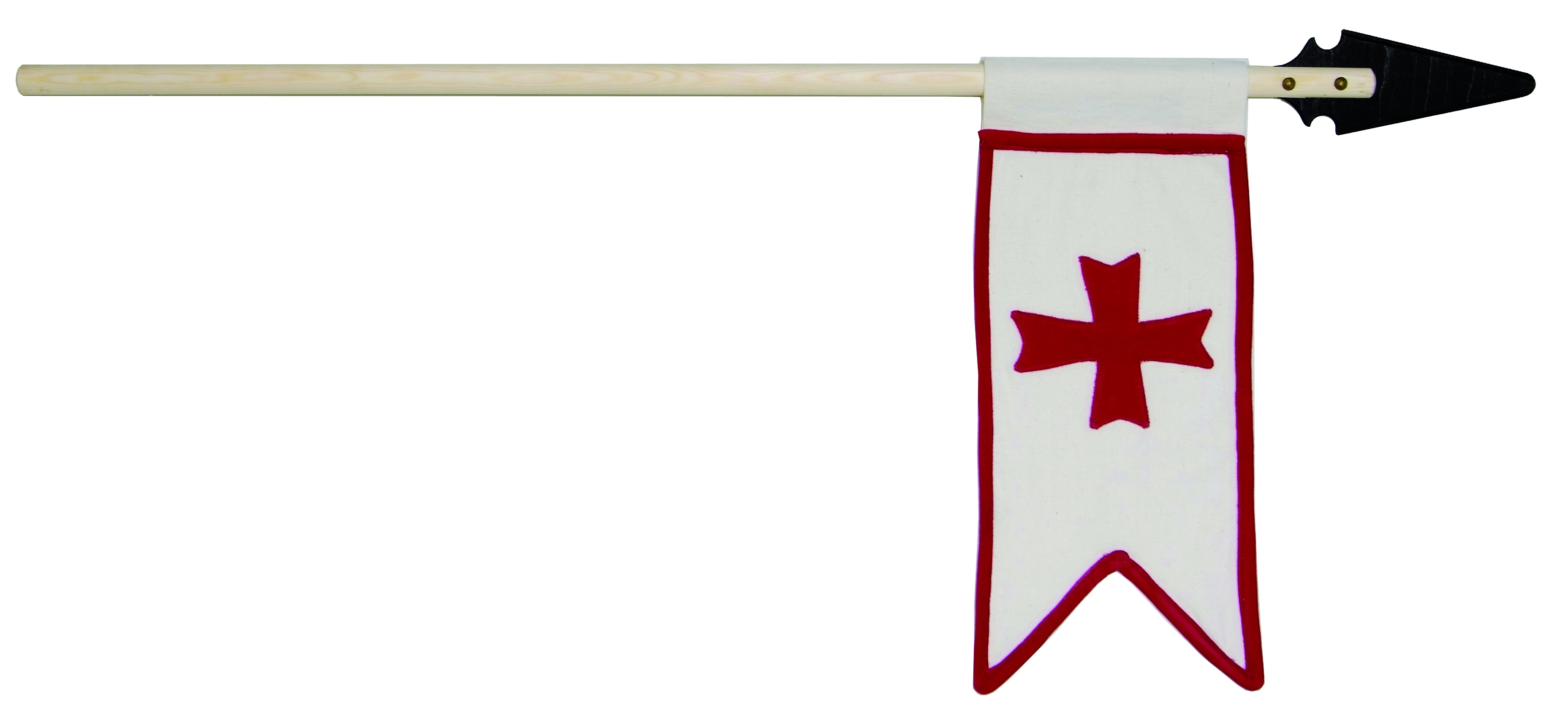 Tempelritter Spiel-Lanzenfahne weiß-rot, 107 cm
