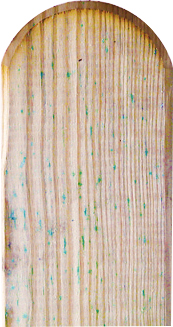 T&J Zaunlatten kdi grün, Kopf gerundet, glatt