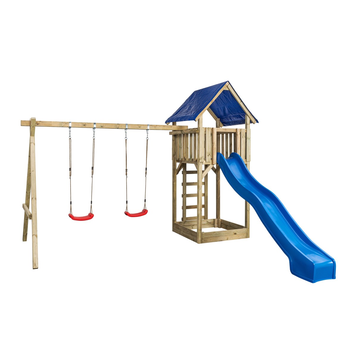 Spielturm SIMON mit Doppelschaukel, kdi grün