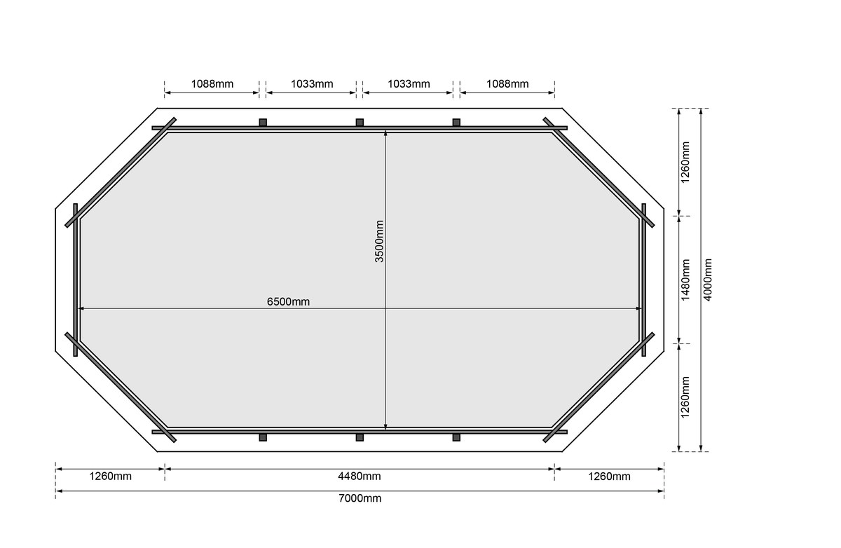 Karibu Pool Modell 5A Classic 400x700 cm, Holz kdi