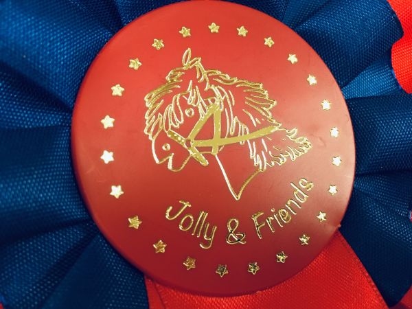 Siegerschleife rot "Jolly & Friends"