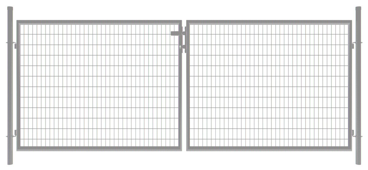 STRONG Gitterstab-Doppeltor grün (RAL 6005) 400 x 100 cm mit Pfosten