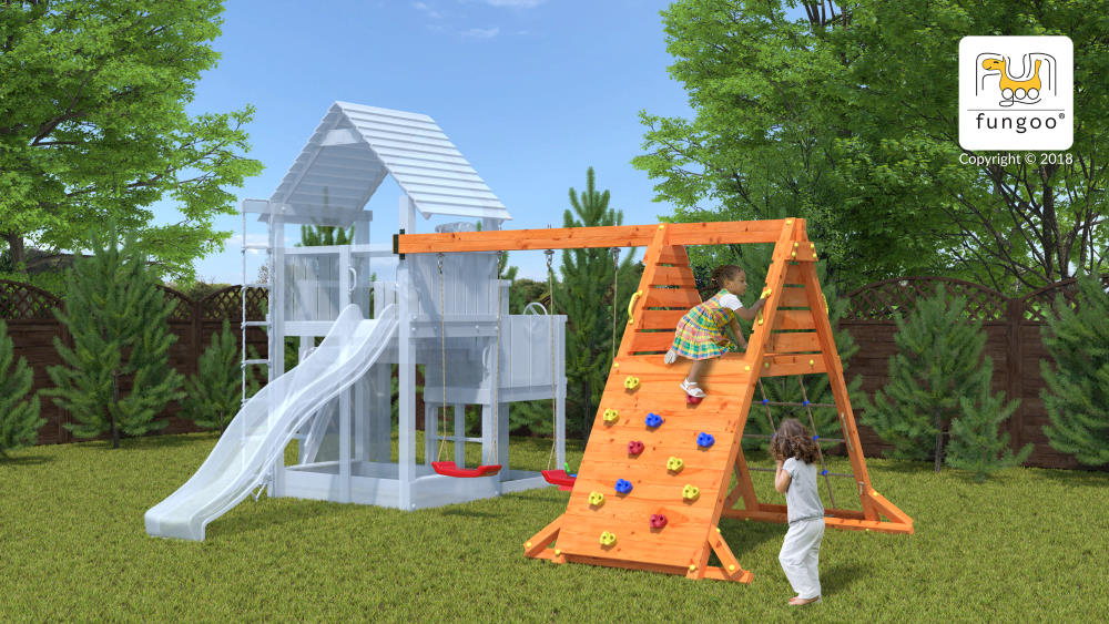 Fungoo Kletterschaukel-Modul SPIDER DOUBLE RED für Spieltürme