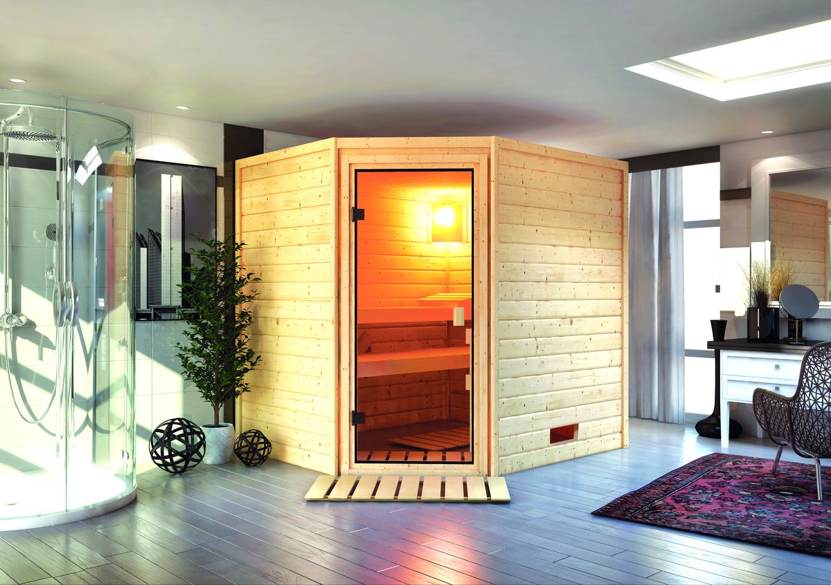 Karibu Sauna Elea - 195x169 cm, 38 mm WOODfeeling