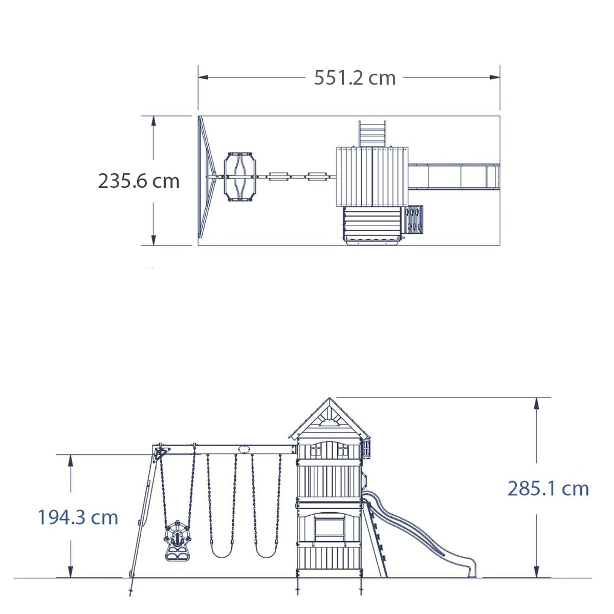 Kinderspielturm Atlantic mit Schaukel und Rutsche von Backyard Discovery