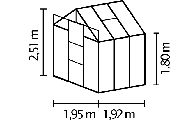 Gewächshaus Flora 3800 HKP 4mm 