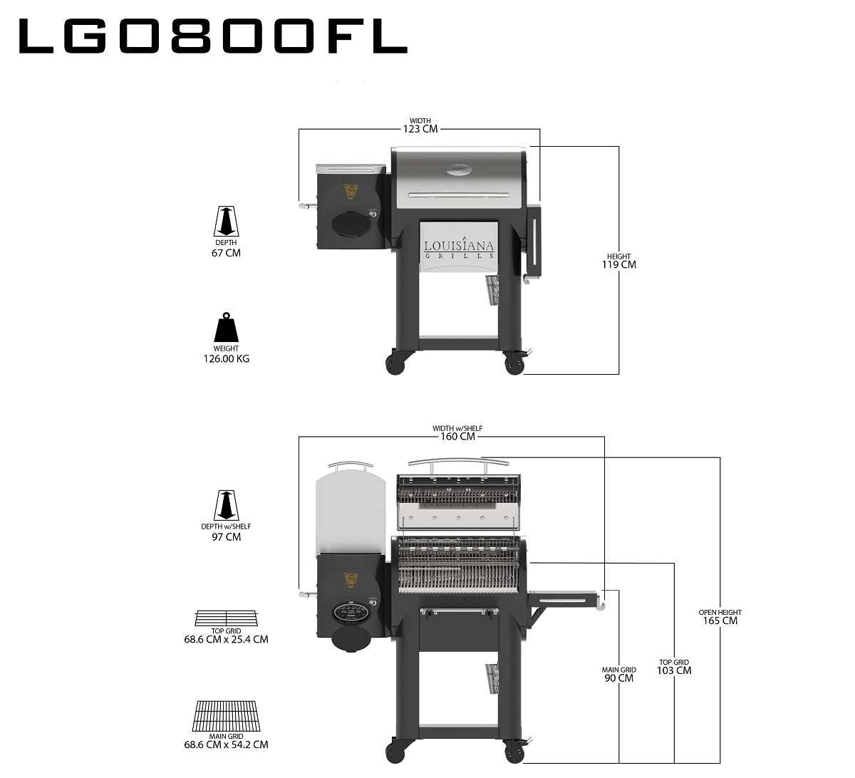 Louisiana Grills Founders Legacy 800 Founders Series, Pellet-Grill