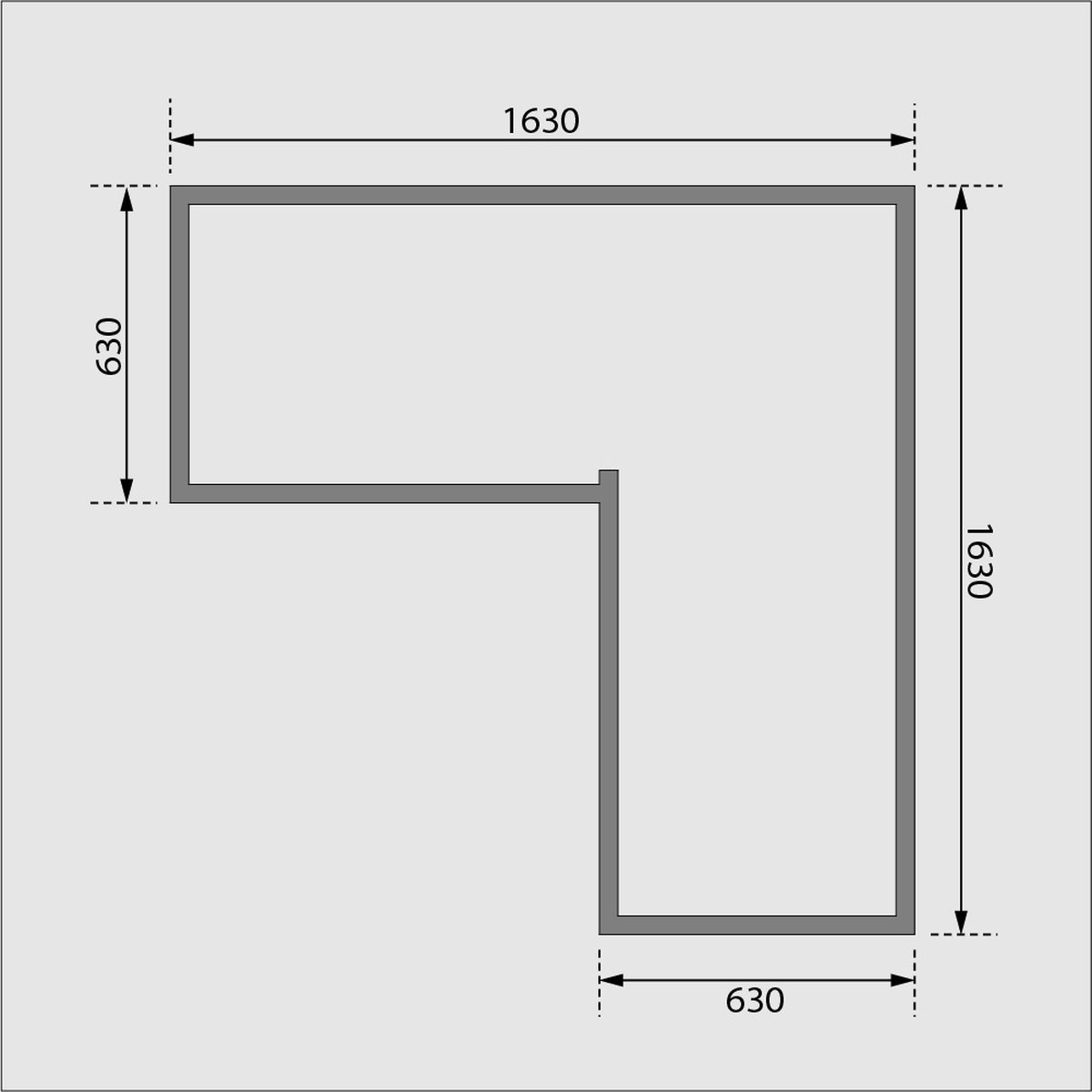 Karibu Hochbeet L Form, 19 mm Holz naturbelassen, 163 x 163 cm