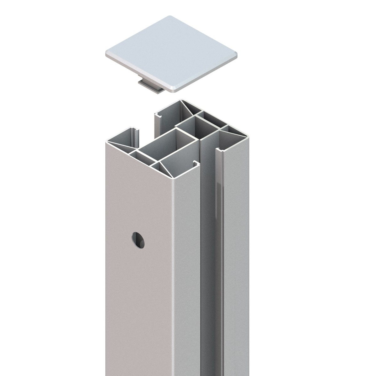 SYSTEM Klemmpfosten Aluminium pulverbeschichtet, 8 x 8 cm