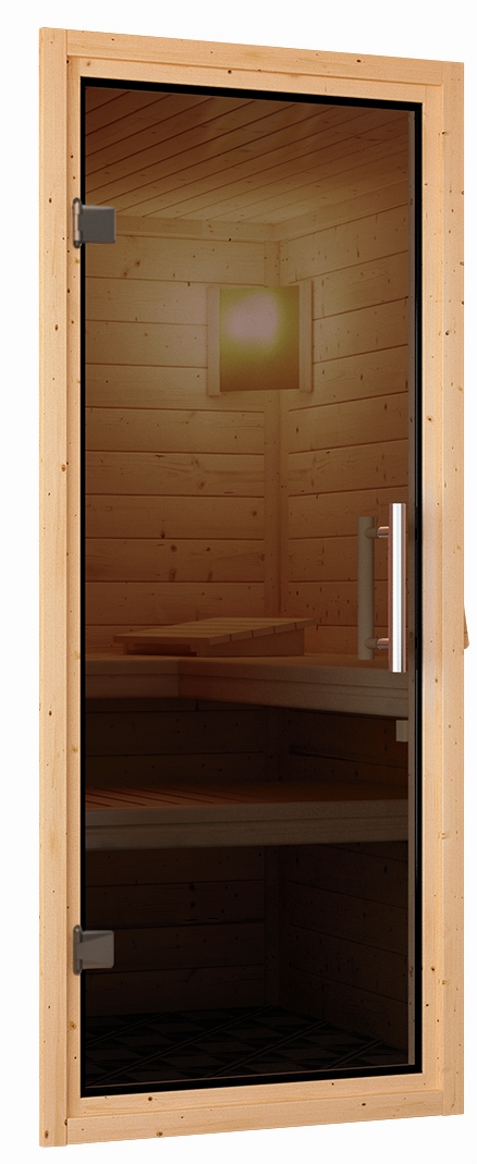 Aktionssauna Varberg 3 - 196x196 cm, 68 mm Systemsauna | Set-Ofen 2