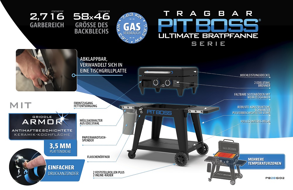 Pit Boss Ultimate 2 Plancha, Gasgrill