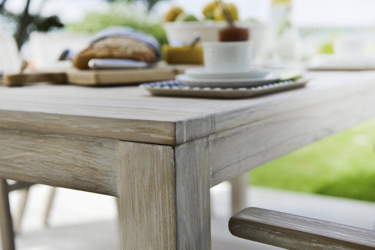 Wellington Esstisch 200x100 cm, Teak whitewashed, Hillerstorp