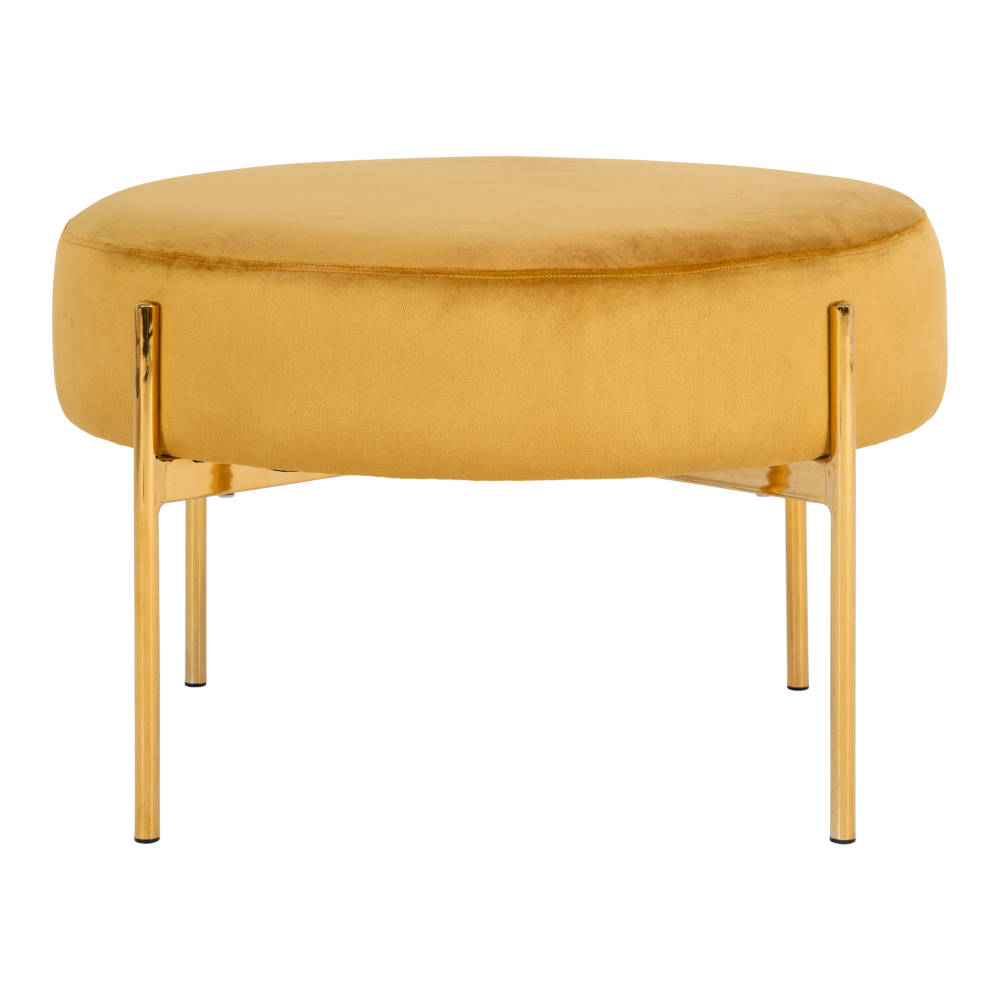 Pouf Samt-Hocker - Amadora, senfgelb Ø61 cm