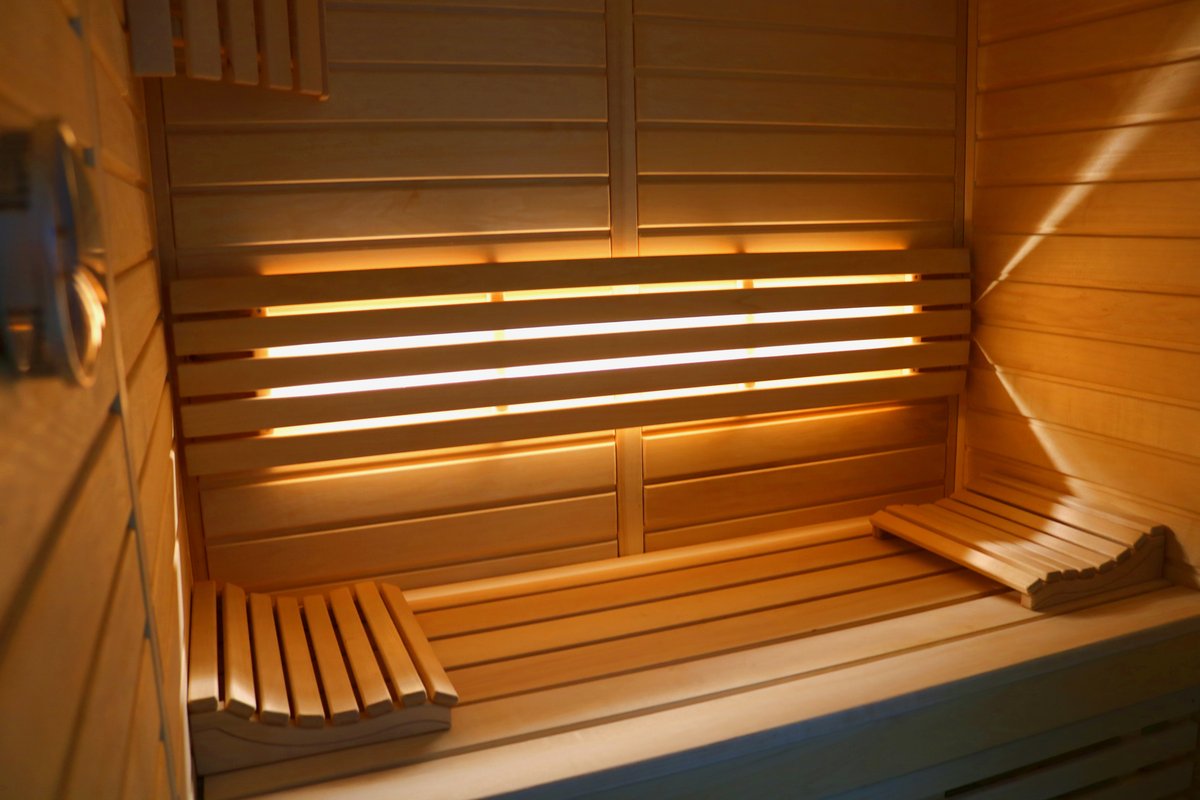 Elementsauna "Premium" 150x150 cm mit Glasfront, 78 mm Espe