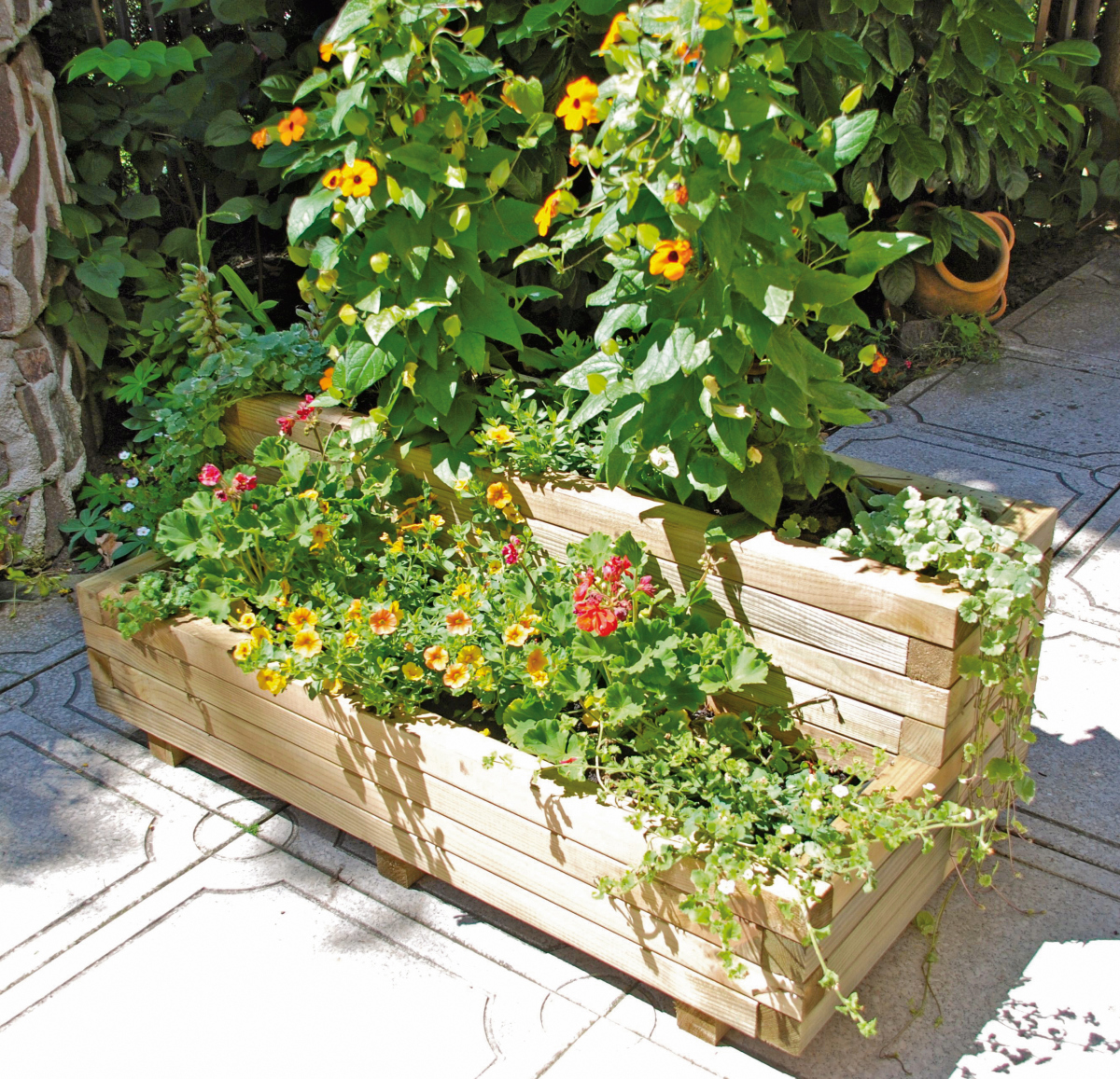 Blumenkübel VITJA 2-stufig, 100 cm lang, von T&J