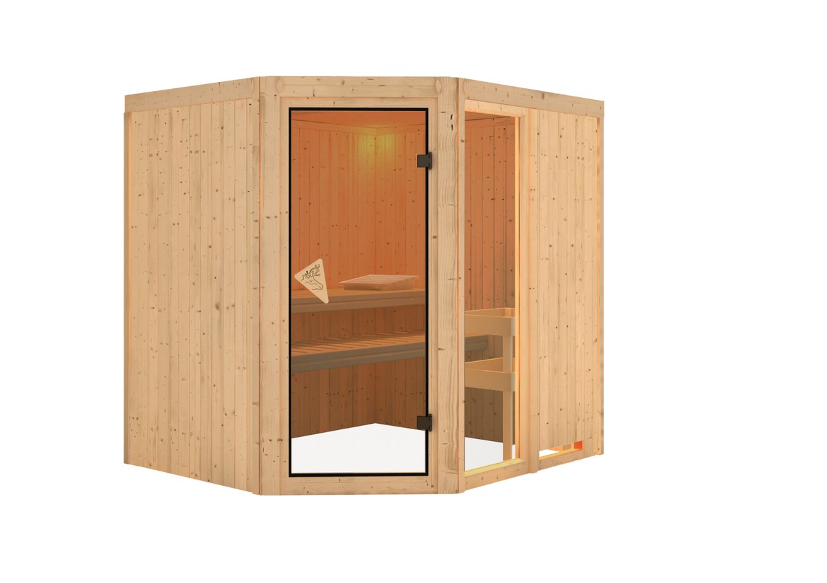 Aktionssauna Varberg "Premium" 2 - 196x170 cm, 68 mm Systemsauna | ohne Ofen