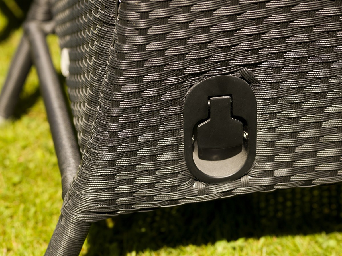 Atlanta Polyrattan-Gartenstuhl schwarz, stufenlos verstellbar